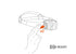 Illustration of a Petzl headlamp being charged with two batteries, featuring the Boost logo.