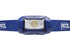 Blue headlamp with Petzl logo on a white background