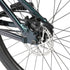 Close-up of a bicycle wheel with disc brake system on radio griffin dirt jumper