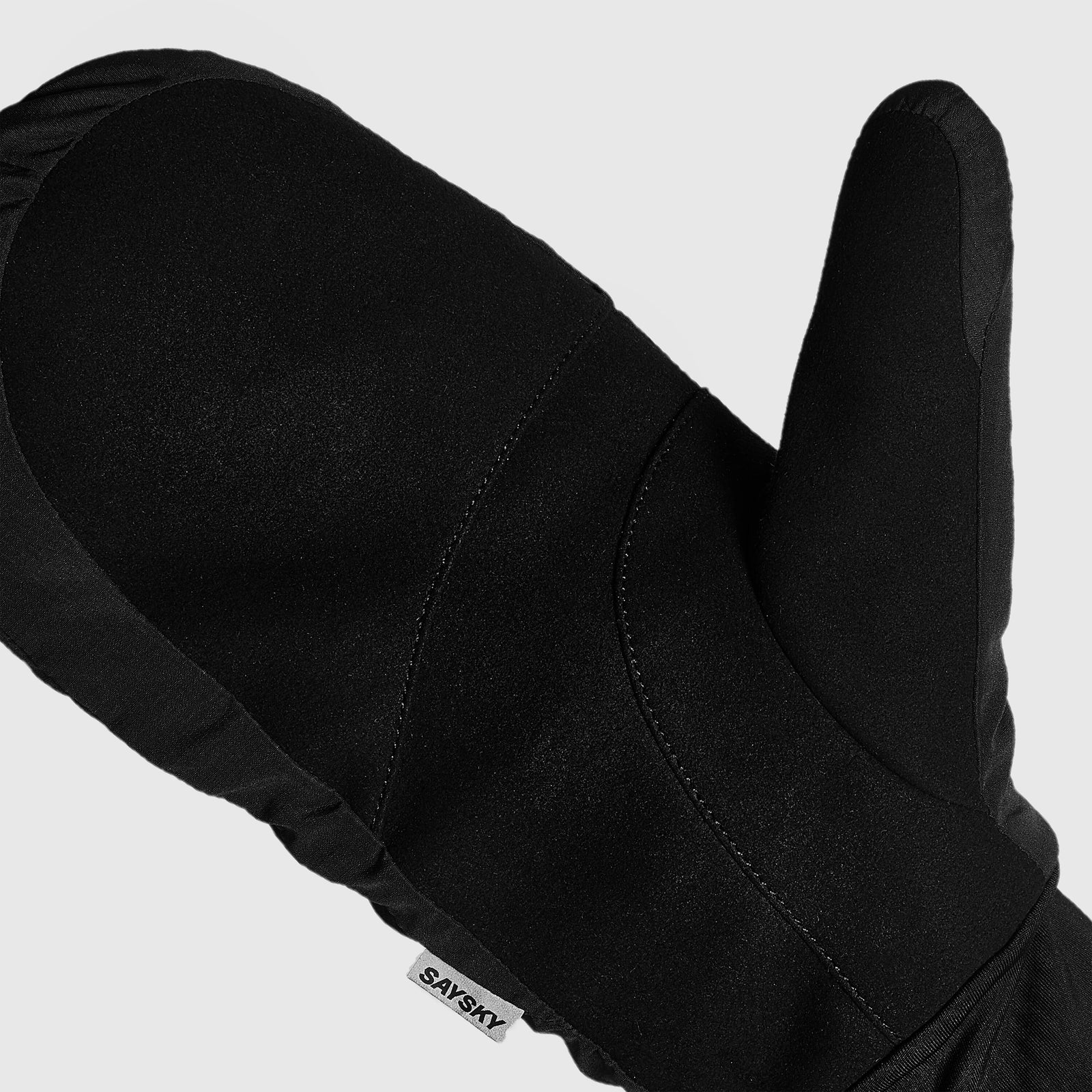 Black saysky thermal blaze mittens inside view