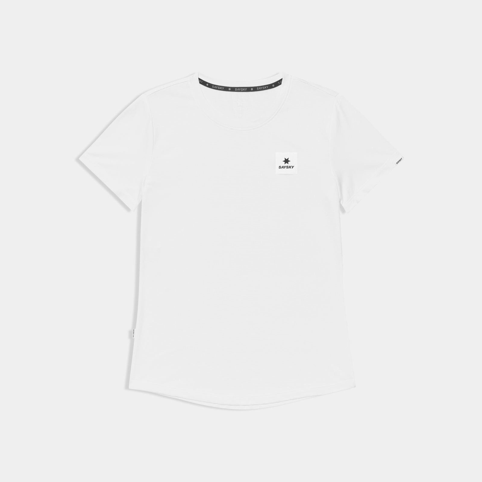 front view of white saysky womens clean combat pro tshirt