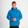 Man wearing SAYSKY Clean Pace Flex Hooded Running Jacket in blue