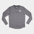 saysky long sleeve running top for men in grey, breathable, quick-drying running top, profile of top