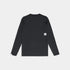 saysky long sleeve running top for men in black, breathable, quick-drying running top, back profile of top on a white background 