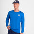 Man wearing SAYSKY Clean Pace long sleeve run top in blue