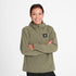 woman wearing SAYSKY running jacket in beige colour