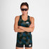 woman wearing saysky flower combat run tank