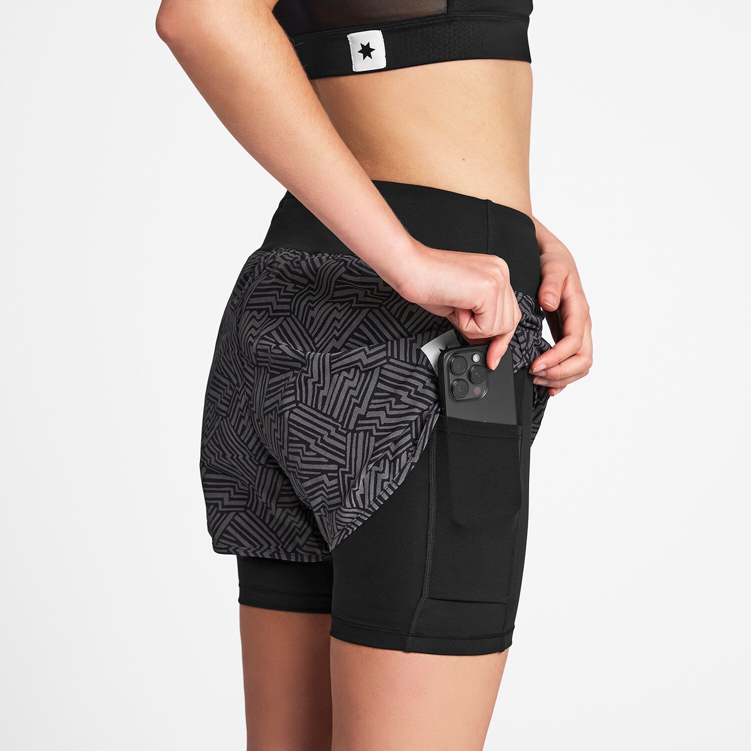 SAYSKY Women's Reflective Pace 2 in 1 Shorts 3