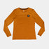 Orange SAYSKY long sleeve Pace run top for women, laid out flat