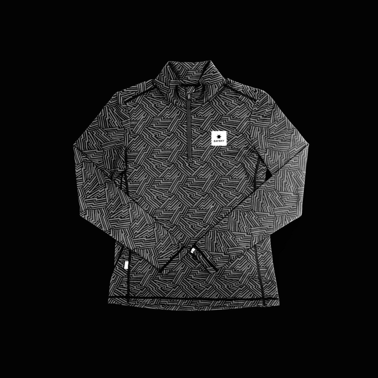 SAYSKY Reflective Pace Half Zip Long Sleeve Run Top showing reflection