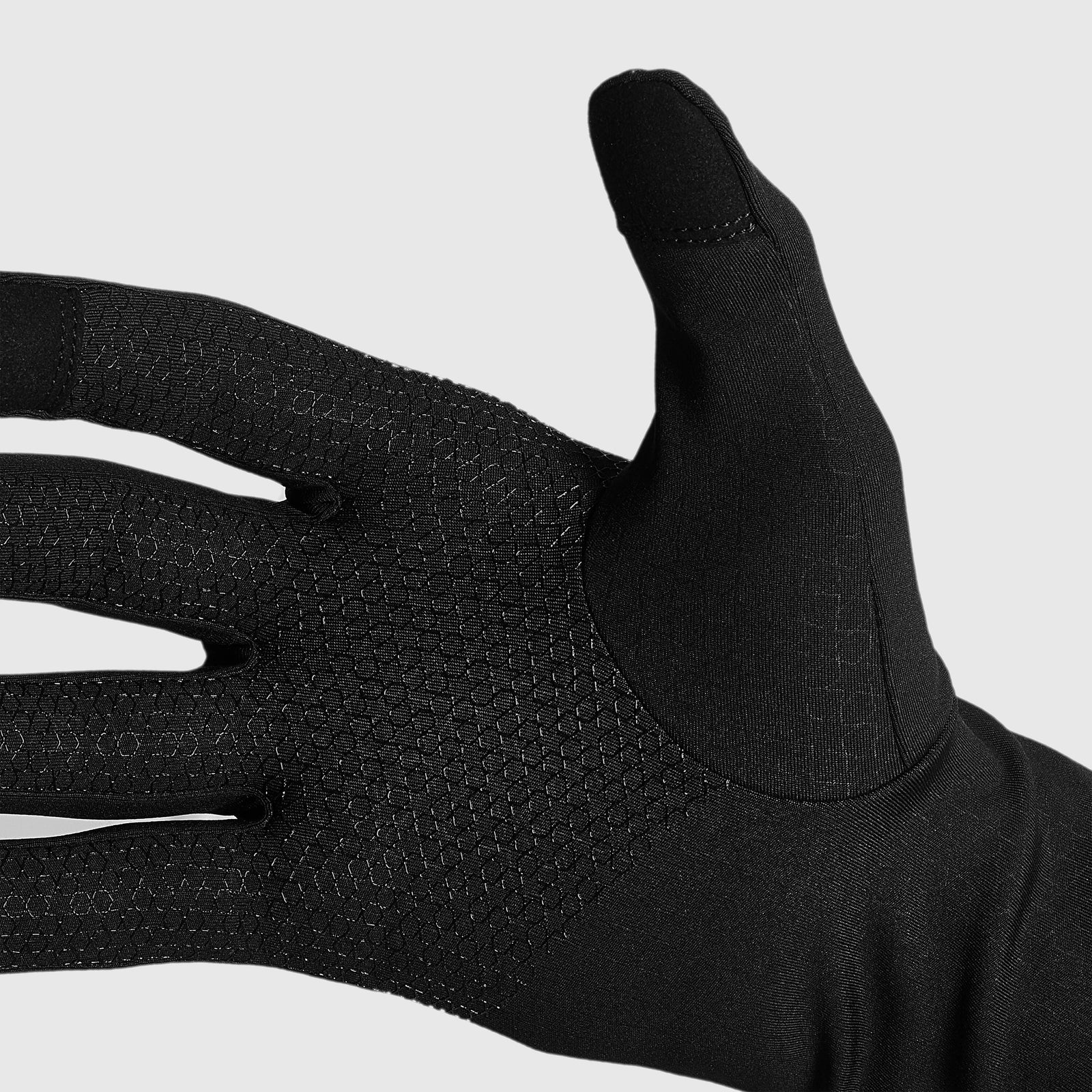 Inside hand view of black unisex saysky thermal combat glove