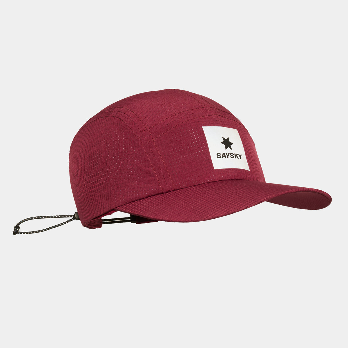 Red SAYSKY flow running cap with saysky logo on front