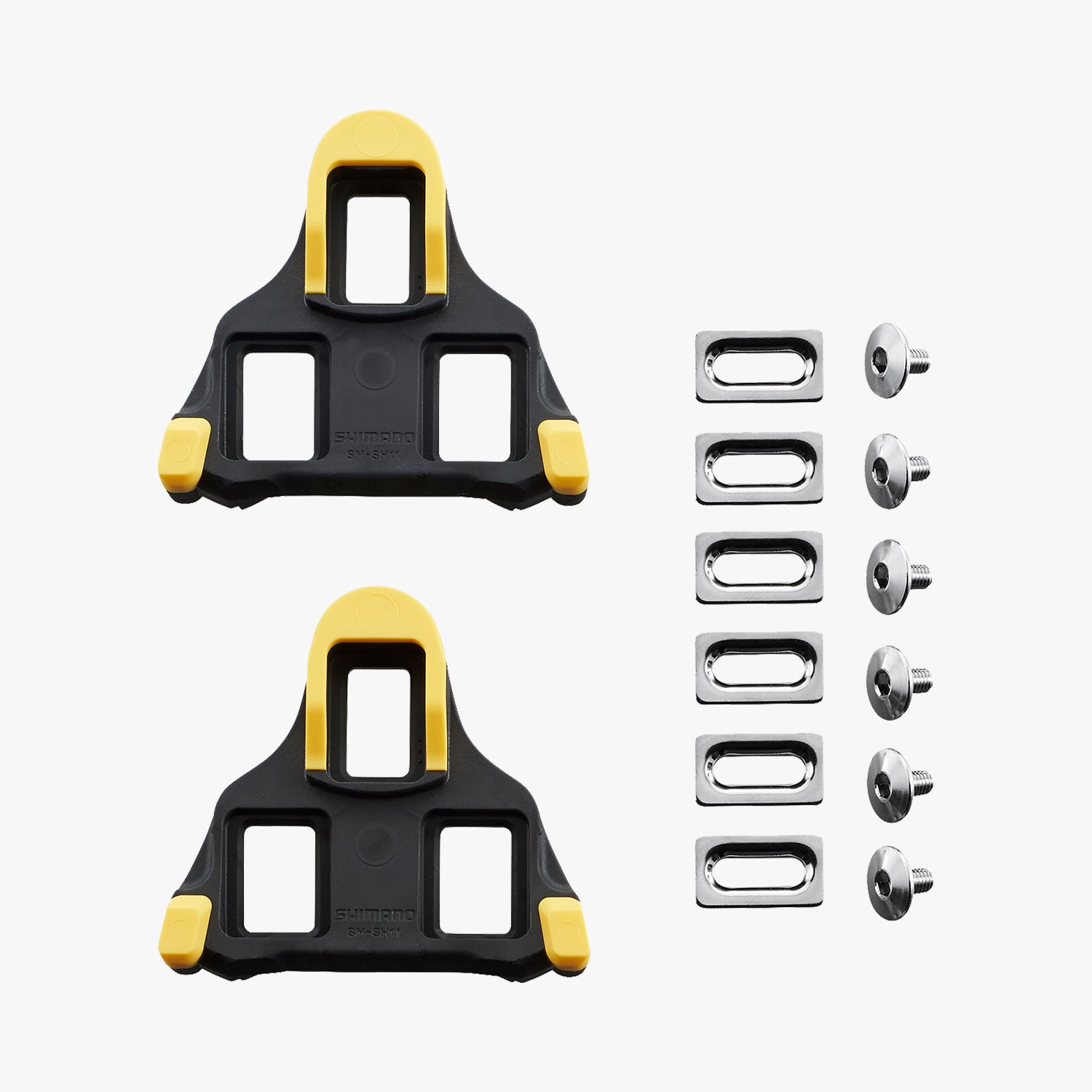 Shimano SM-SH11 Yellow SPD-SL cleat for road bikes showing all parts