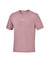 Flat lay of salomon shakeout core tee in a pink colour, reflective logo on front