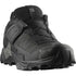 Salomon X ultra gtx hiking shoe for men, black colour, front view of lacing system and lateral support