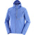 salomon bonatti trail jacket for men, mens waterproof trail running jacket, blue colour  grey reflective detail on chest zipper, front profile of jacket