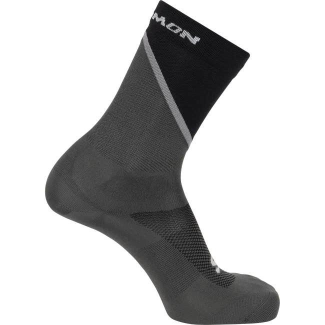 Black sock with brand logo on a white background