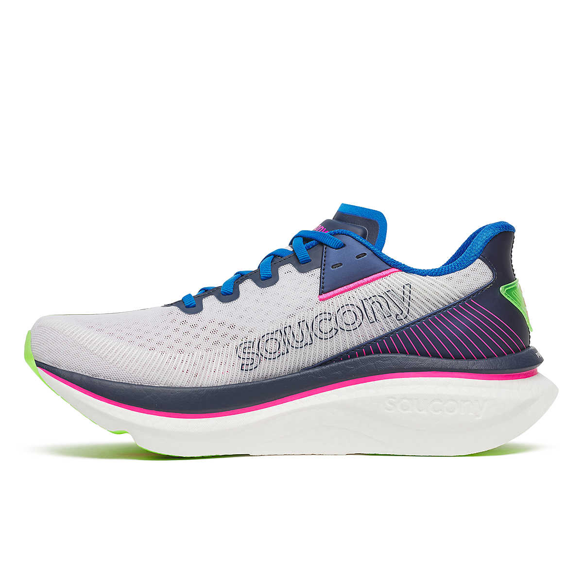Saucony Endorphin Azura running shoe for men, white with blue and pink