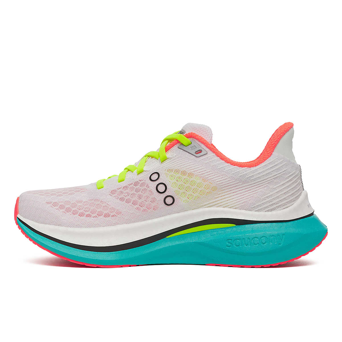 Pair of Saucony Endorphin Speed 5 for women - nylon plate running shoe, side view