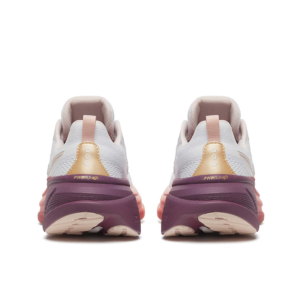 Pair of saucony running shoes with purple heel