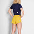 saysky pace air short 3 yellow colour running shorts back model