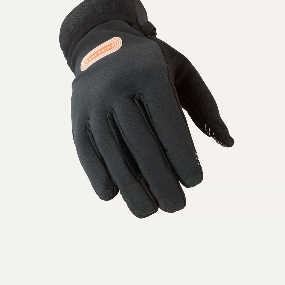 Black Sealskinz waterproof glove showing back of hand