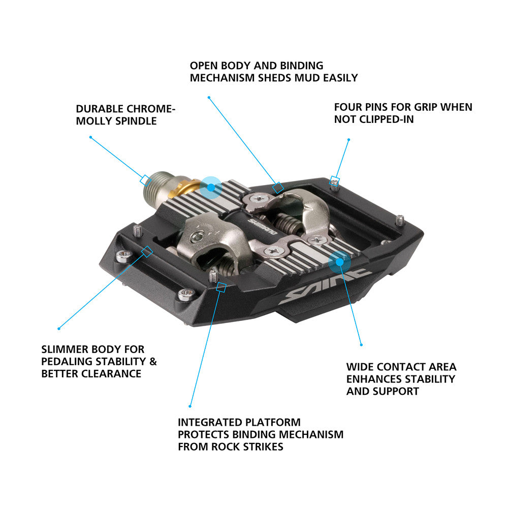 shimano downhill and enduro pedals, saint features