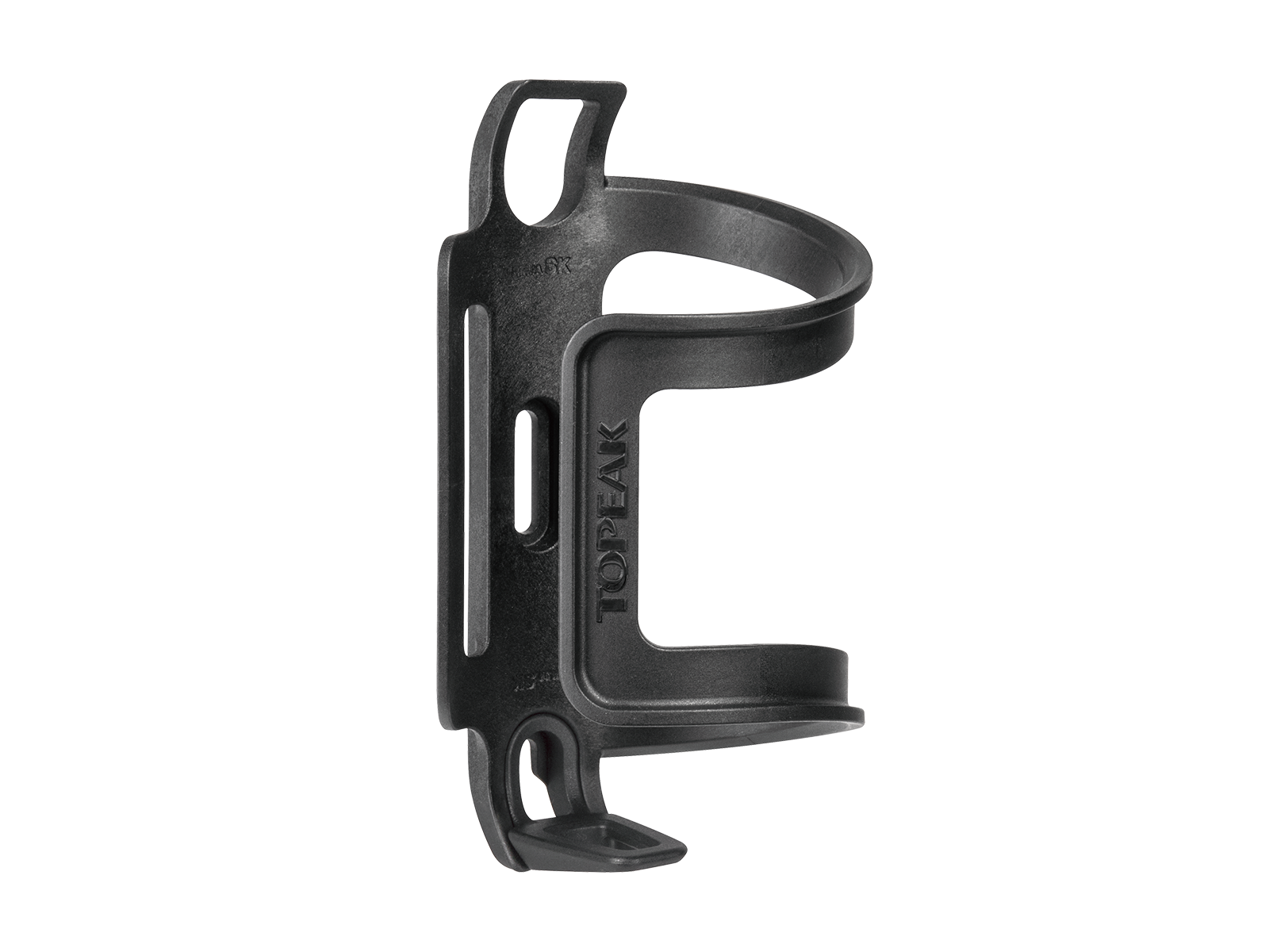 Black bottle cage with 'Topeak' branding 