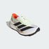 side view of adidas terrex agravic tt trail running shoe in white with coral and lime detail