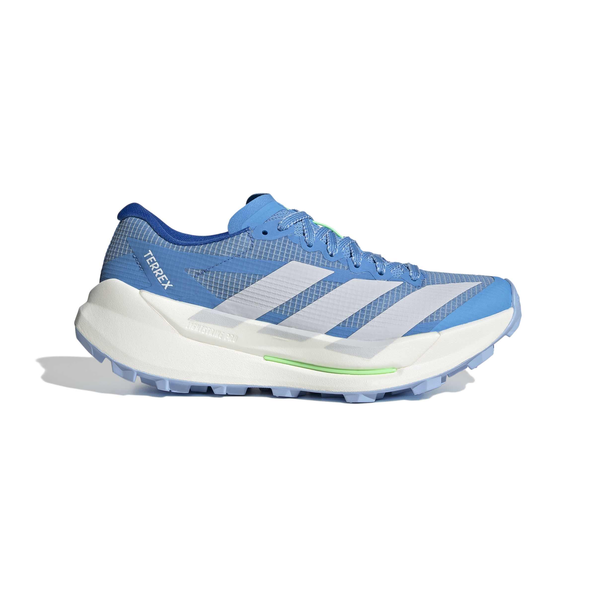 adidas terrex agravic tt trail running shoe for women in blue with lime trim
