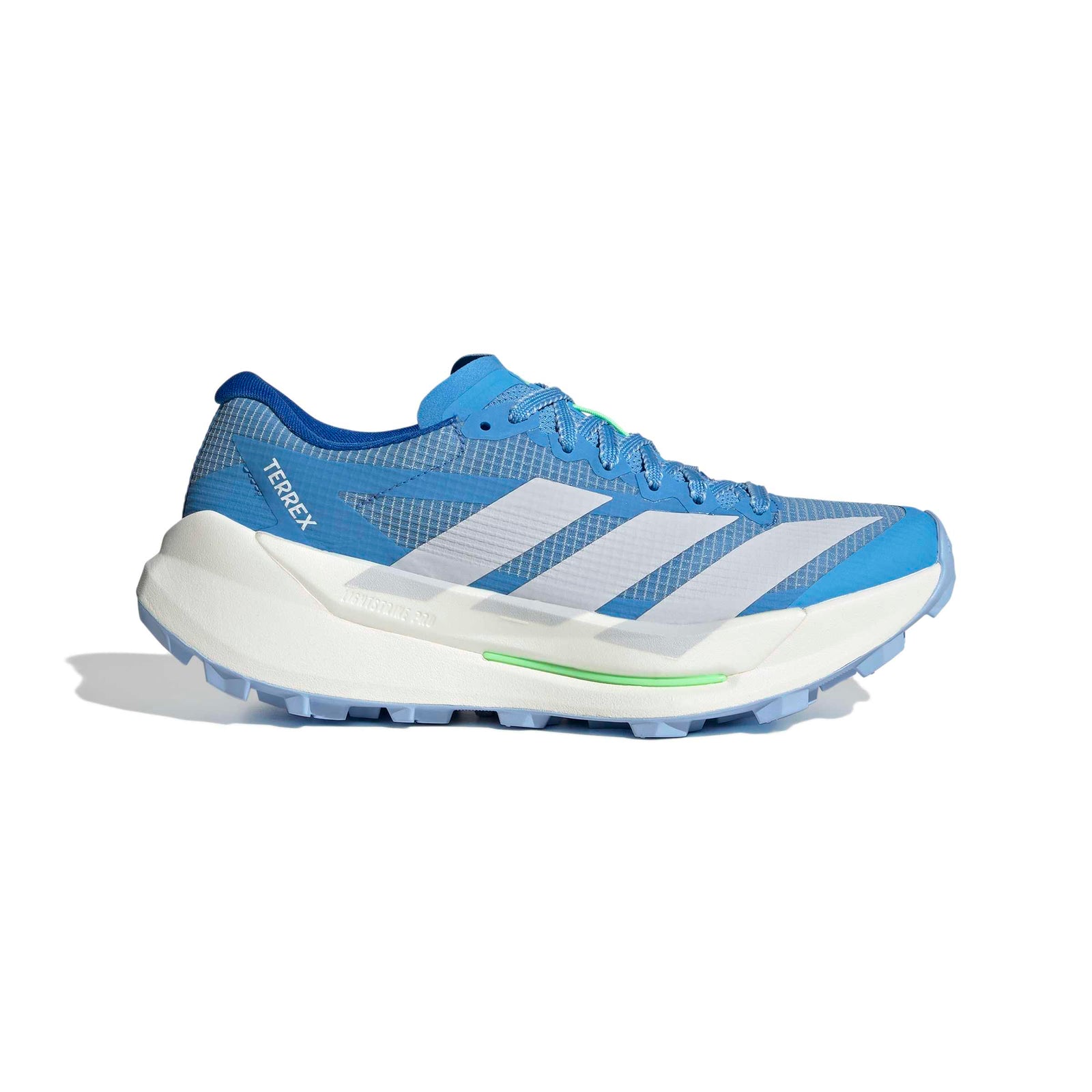 adidas terrex agravic tt trail running shoe for women in blue with lime trim
