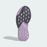sole of adidas adizero evo sl running shoe for women in purple with metallic stripes