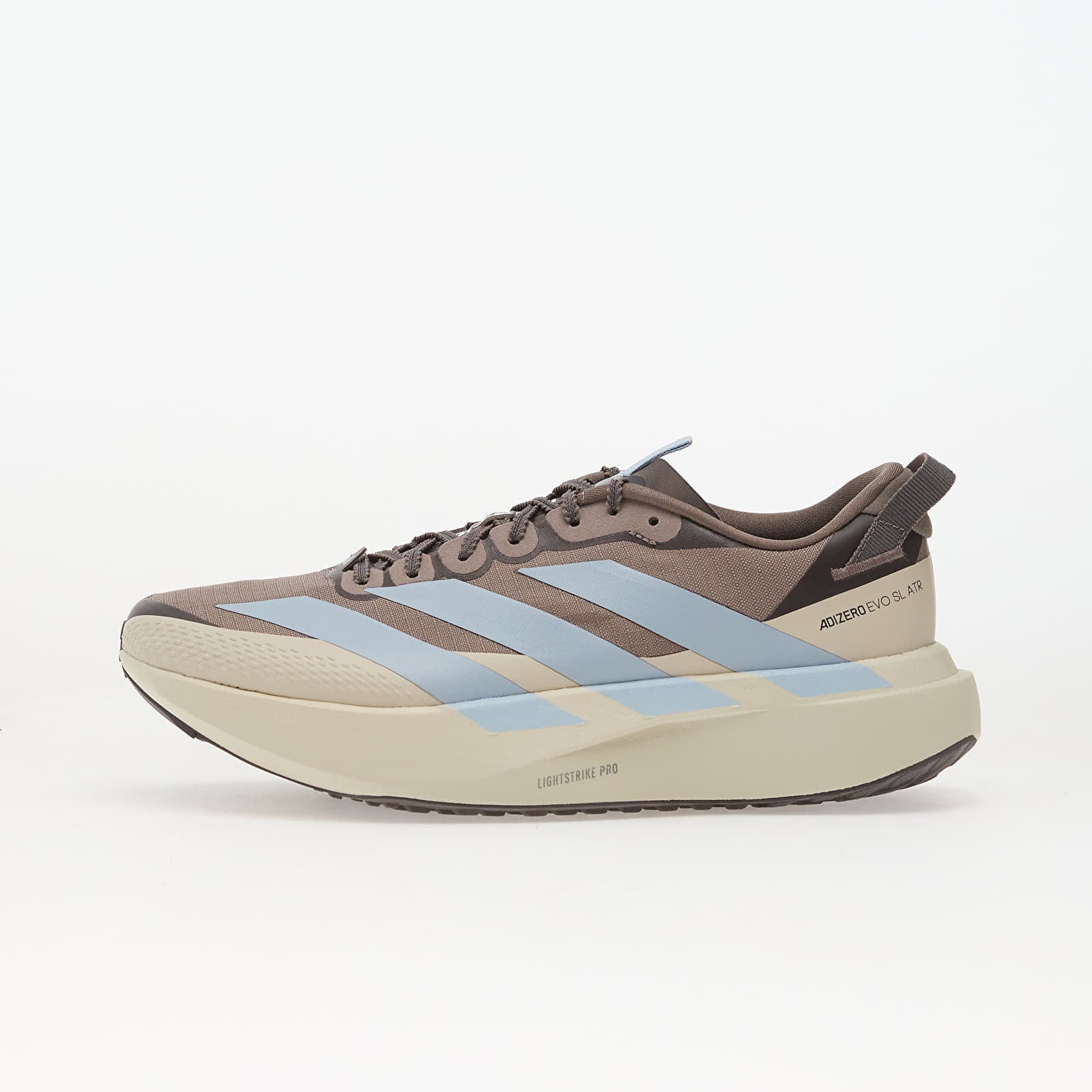 adidas adizero evl sl women's running shoe in blue brown colour, side view