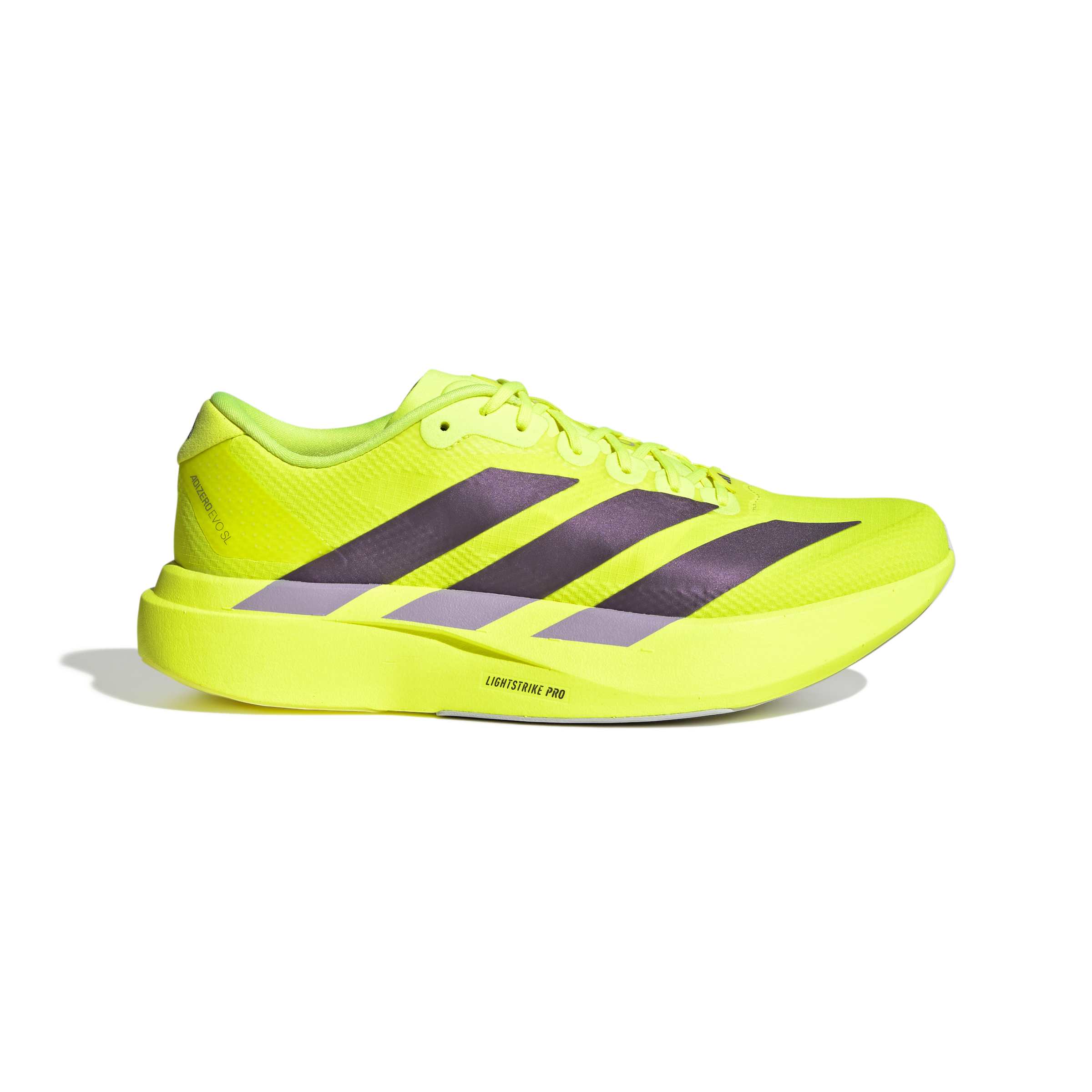 adidas adizero evo sl woven running shoes for men in neon yellow 