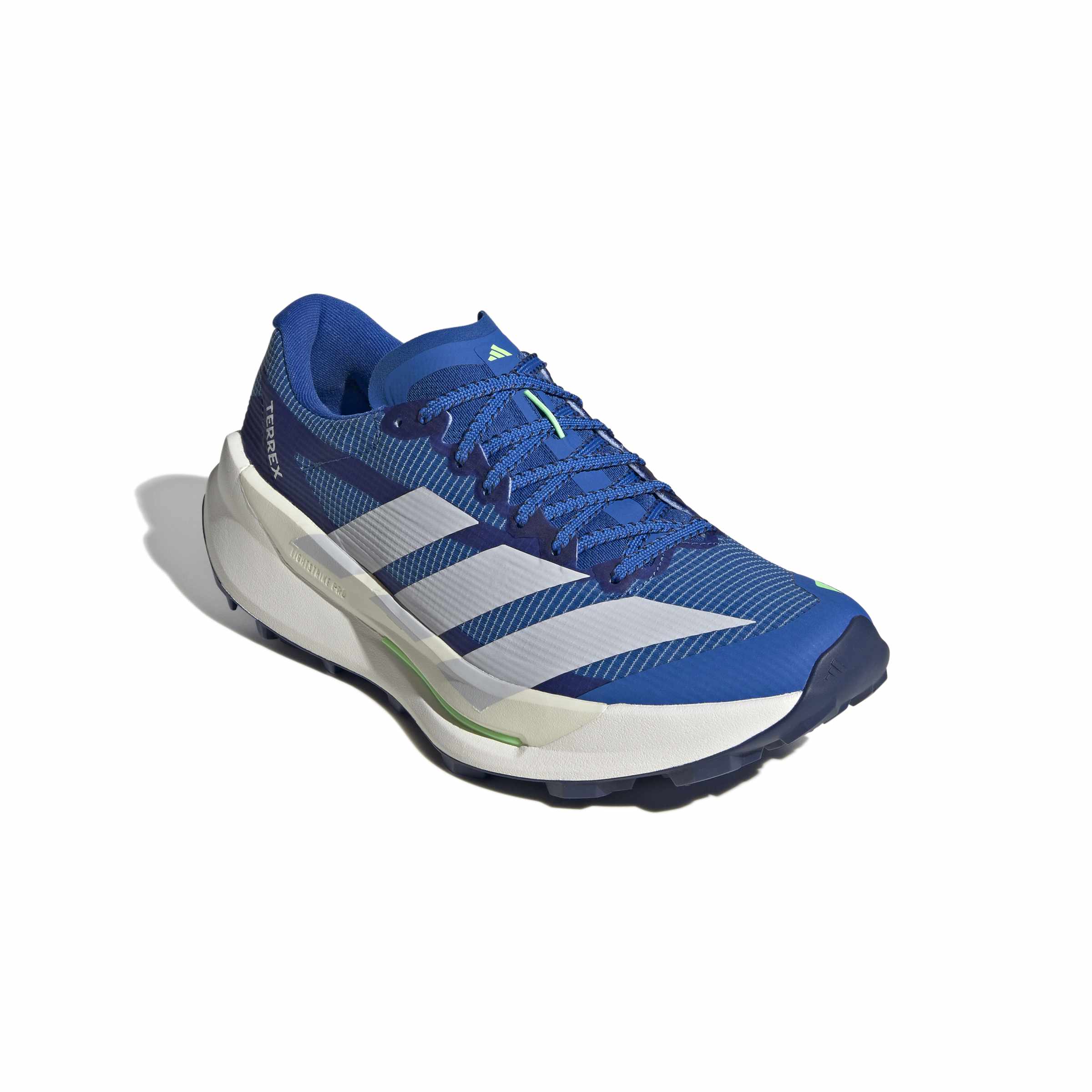blue adidas agravic terrex tt blue trail shoe for men, angled view