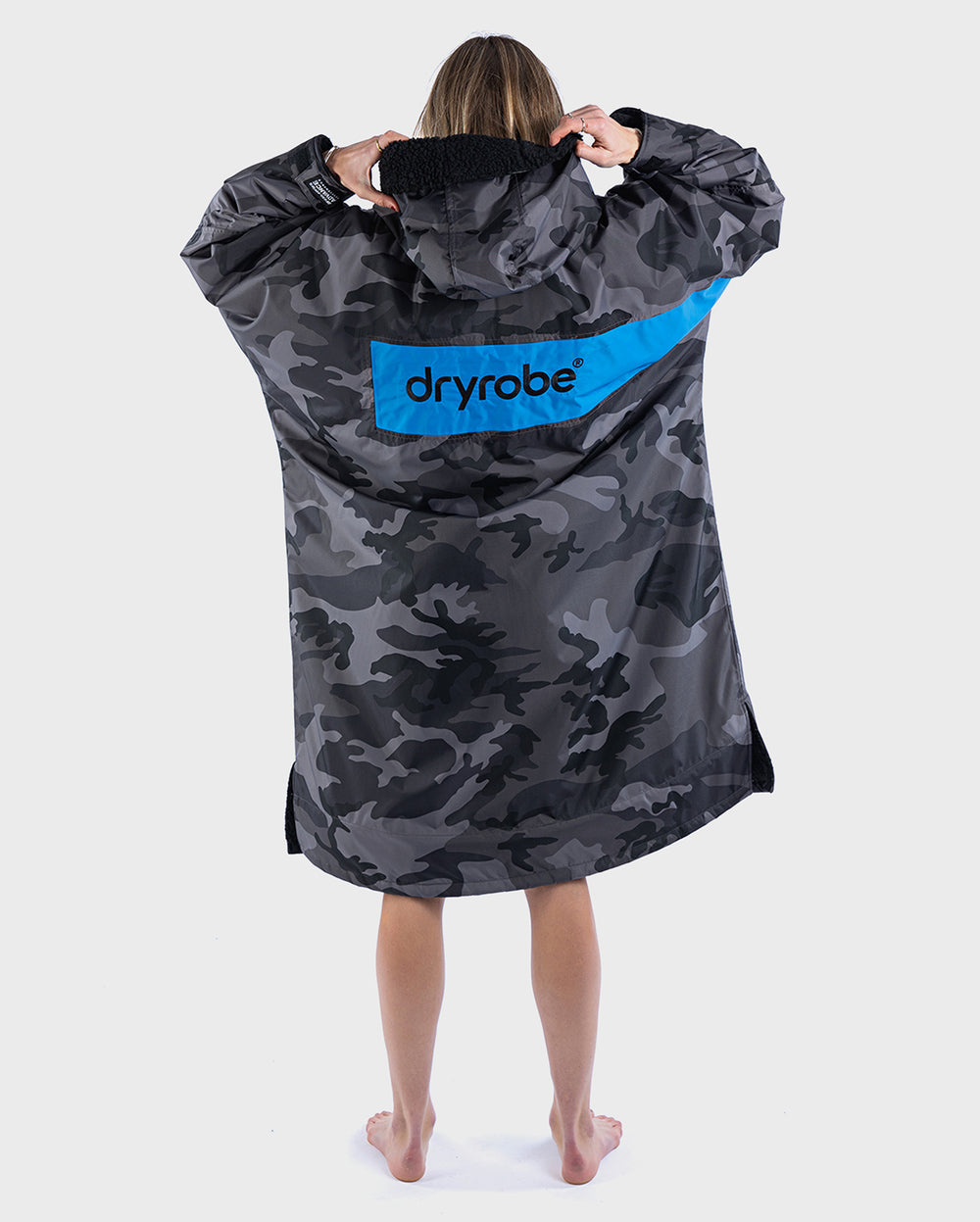 dryrobe Advanced Long Sleeve Block Colour Black Camo Blue