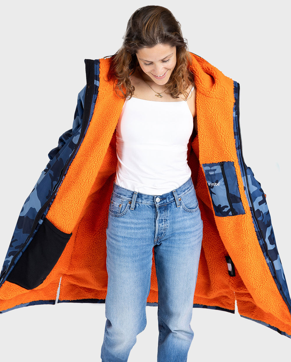 dryrobe Advance Long Sleeve Blue Camo / Orange