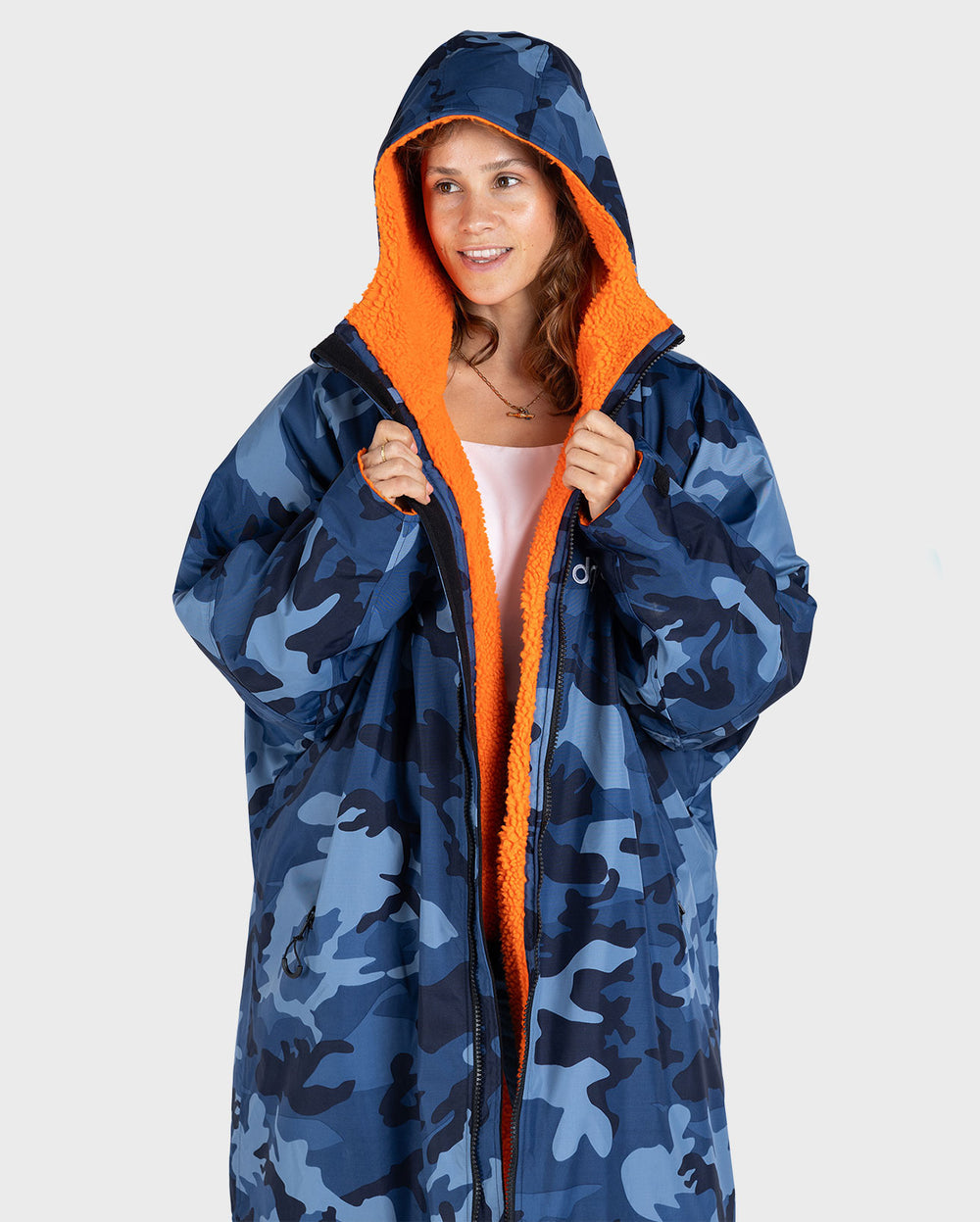 dryrobe Advance Long Sleeve Blue Camo / Orange