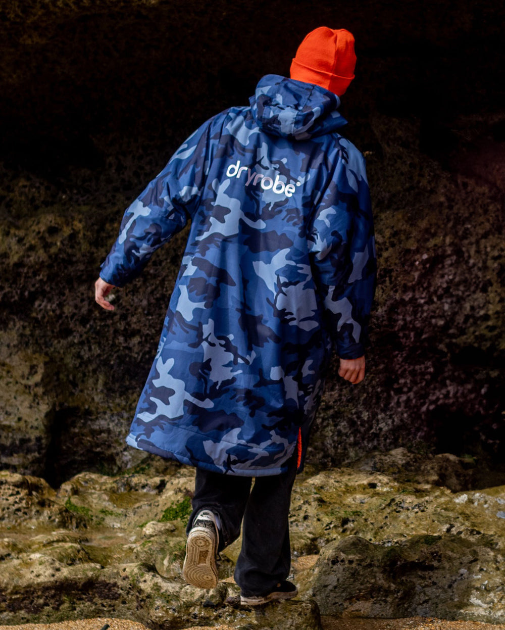 dryrobe Advance Long Sleeve Blue Camo / Orange
