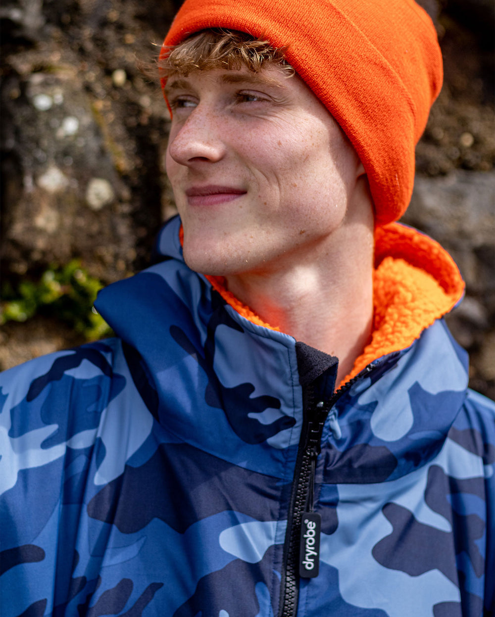dryrobe Advance Long Sleeve Blue Camo / Orange