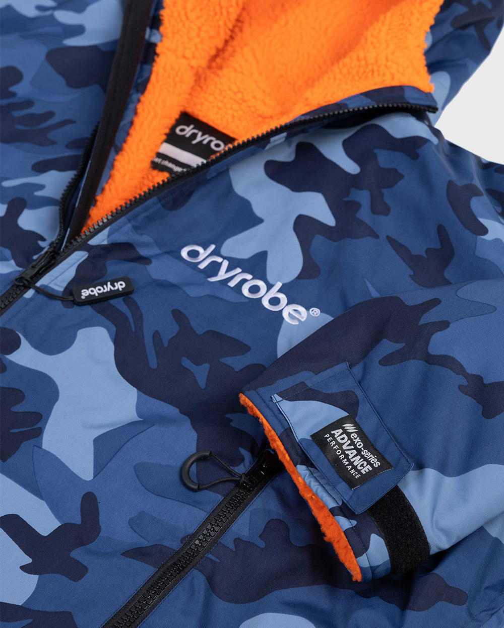 dryrobe Advance Long Sleeve Blue Camo / Orange