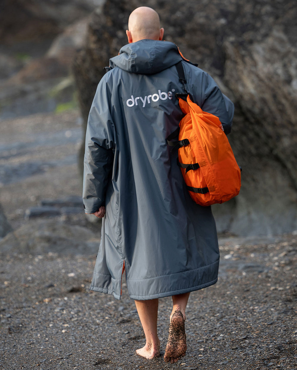 dryrobe Advance Long Sleeve Dark Grey / Orange