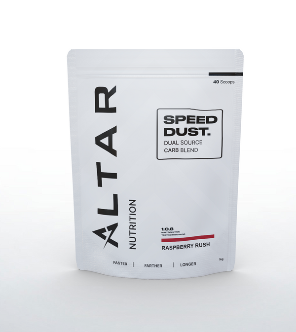 altar speed dust raspberry flavoured performance carbohydrate running nutrition drink mix, 13 servings 