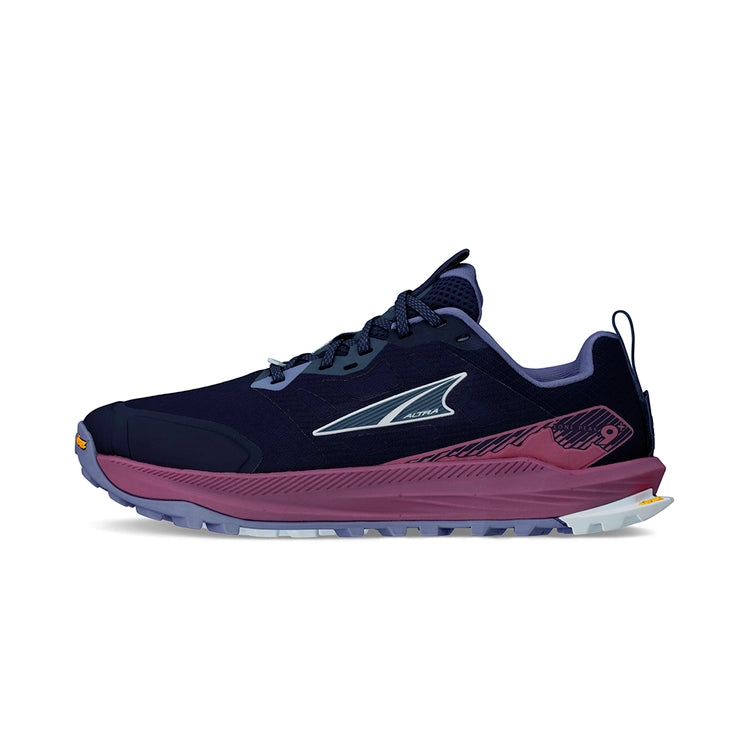 altra lone peak dark blue and purple trail running zero drop natural foot shape shoe