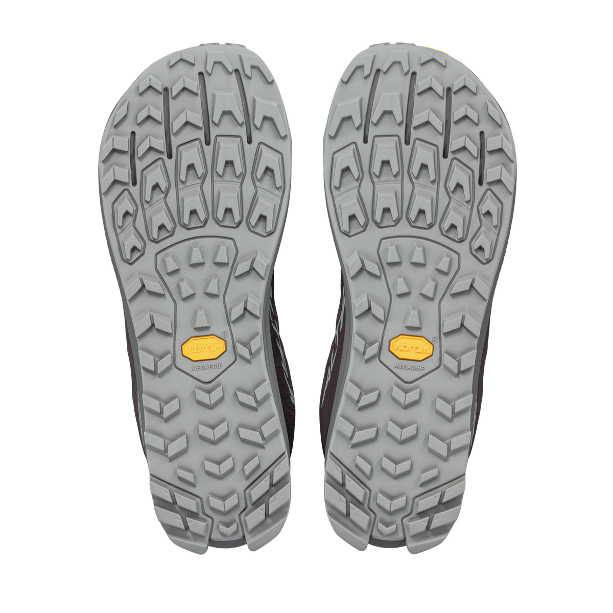 altra lone peak 9 mens, zero drop trail running shoe with natural wide toe box, dark brown colour with grey details, sole of shoes