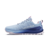 altra lone peak 9 womens, zero drop trail running shoe with natural wide toe box, light blue colour with pink and dark blue details, inside profile