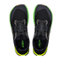 top down view of Altra lone peak 9, men's trail running shoes in black and green colour