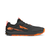 altra lone peak 9 for men, zero drop trail running shoe with minimal cushioning, black with orange detail, outside profile of the shoe