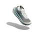 altra olympus 275 hilo mens, technical trail running and racing shoe with maximum cushioning, light blue and grey, lifted side profile of shoe