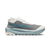 altra olympus 275 hilo mens, technical trail running and racing shoe with maximum cushioning, light blue and grey, side profile of shoe